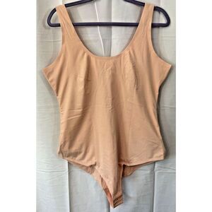 Pinsy Women's Sz XL Peach Scoop Tank Cheeky Shapesuit Shapewear Bodysuit